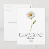 AQUARELL APRIL-GESCHENKBLUME POSTKARTE (Vorne/Hinten)
