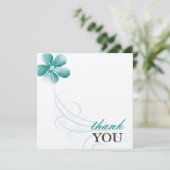 Aquarell-Aqua-blaue Hochzeit danken Ihnen Karten (Stehend Vorderseite)