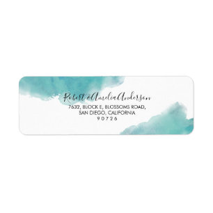 Aquarell Aquamarin Blue Abstrakte Rücksendeadress