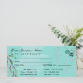 Aquarell Aquamarin Blue Eucalyptus Salon (Stehend Vorderseite)