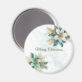 Aquarell Aquamarin Blumenzauber Weihnachtsfeiertag Magnet (Vorderseite/Rückseite)