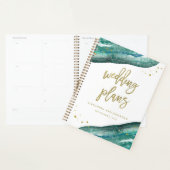 Aquarell Aquamarin und Goldgeode | Hochzeitspläne Planer (Anzeige)