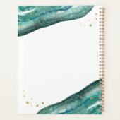 Aquarell Aquamarin und Goldgeode | Hochzeitspläne Planer (Rückseite)