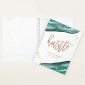 Aquarell Aquamarin und Imitate Rose Gold Geode | H Planer (Anzeige)