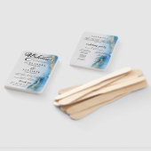 Aquarell | Aquamarines Hochzeitsprogramm Hand Fan Fächer (Non-assembled)