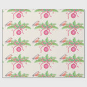 Aquarell-Aquarell-Weihnachtsblumenstrauß Geschenkpapier (Flach)