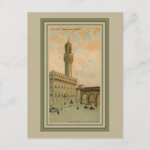Aquarell Aquarelle Florenz Palazzo Vecchio Postkarte