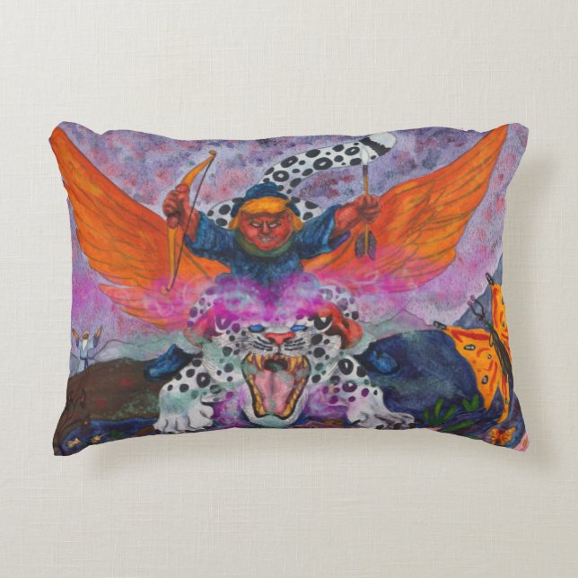 Aquarell Aquarellfarben Fantasy Illustration World Dekokissen (Vorderseite)