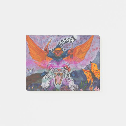 Aquarell Aquarellfarben Fantasy Illustration World Post-it Klebezettel (Vorderseite)