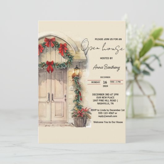 Aquarell Arched Doing Open House Einladung (Stehend Vorderseite)