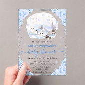 Aquarell Arctic Animals Floral Baby Dusche Acryleinladungen (Insitu (Handheld))