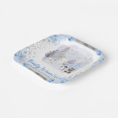 Aquarell Arctic Animals Floral Baby Dusche Pappteller (Gewinkelt)