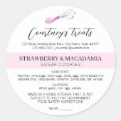 Aquarell Art Blush Pink Zuhause Bäckerei Lebensmit Runder Aufkleber (Vorderseite)