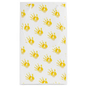 Aquarell Art Handprint Baby Yellow Unisex Sweet Kleine Geschenktüte (Rückseite)