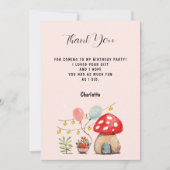 Aquarell Art Niedliches Pilz und Blume Dankeskarte (Vorderseite)