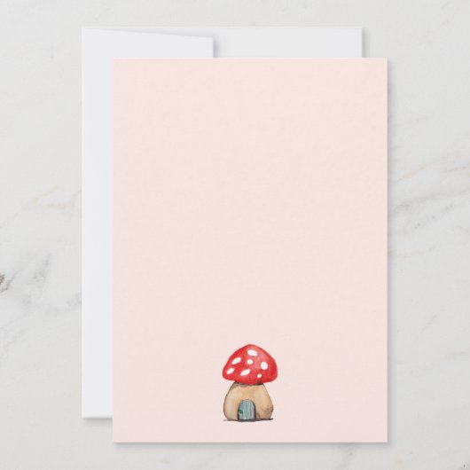 Aquarell Art Niedliches Pilz und Blume Dankeskarte (Rückseite)