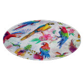 Aquarell-Art-Papageien Schneidebrett (Ecke)