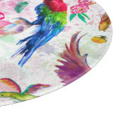 Aquarell-Art-Papageien Schneidebrett (Ecke)