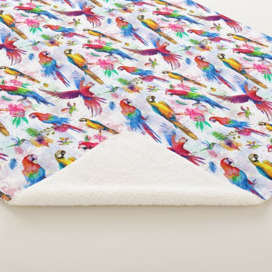 Aquarell-Art-Papageien Sherpadecke (3/4)