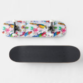 Aquarell-Art-Papageien Skateboard (Horizontal)