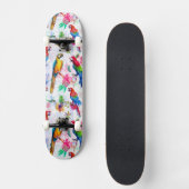 Aquarell-Art-Papageien Skateboard (Vorderseite)