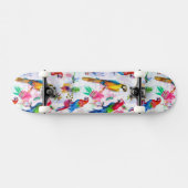 Aquarell-Art-Papageien Skateboard (Horizontal)