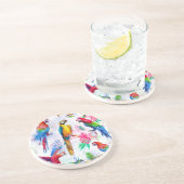 Aquarell-Art-Papageien Untersetzer (Seite)