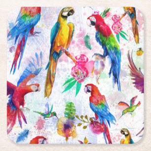 Aquarell-Art plappert 2 nach Rechteckiger Pappuntersetzer