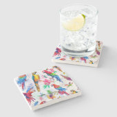 Aquarell-Art plappert 2 nach Steinuntersetzer (Seitenansicht)