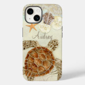 Aquarell Art Sea Turtle Coastal Beach Muscheln Case-Mate iPhone Hülle (Rückseite)