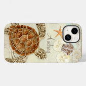 Aquarell Art Sea Turtle Coastal Beach Muscheln Case-Mate iPhone Hülle (Rückseite (Horizontal))