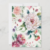 Aquarell asianischer Boho Blüte. Bohemische Hochze Einladung (Rückseite)