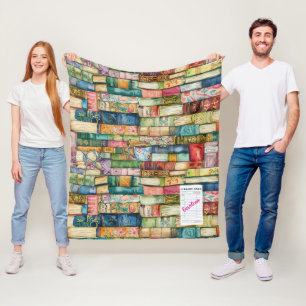 Aquarell-Ästhetik Gestapelte Bücher Fleecedecke