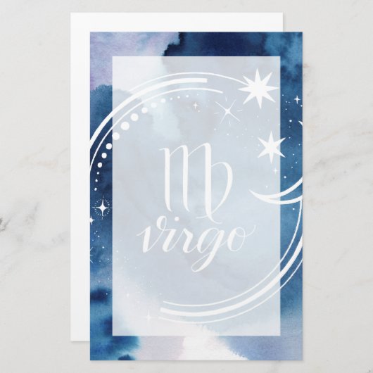 Aquarell Astrologie - Jungfrau Briefpapier (Vorne/Hinten)