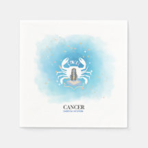 Aquarell Astrologie - Krebs Papier Servietten