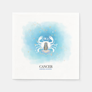Aquarell Astrologie - Krebs Papier Servietten
