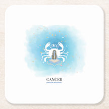 Aquarell-Astrologie - Krebs-Papieruntersetzer