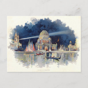 Aquarell At Night in the Grand Court im Vintage-St Postkarte