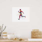 Aquarell Athlet Läufer Poster (Küche)