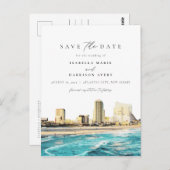 Aquarell Atlantic City New Jersey City Skyline Postkarte (Vorne/Hinten)