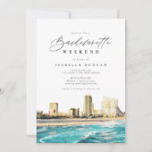 Aquarell Atlantic City New Jersey Skyline Einladung (Vorderseite)