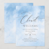 Aquarell auf Cloud-9-Brautparty Einladung (Vorne/Hinten)