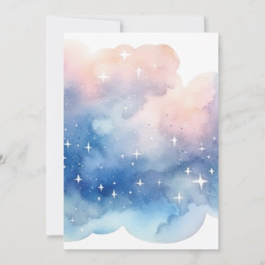 Aquarell auf Cloud-9-Brautparty Einladung (Rückseite)