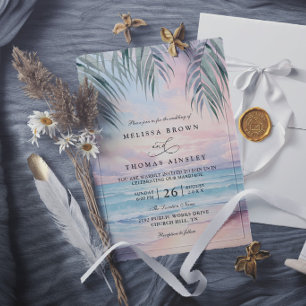 Aquarell auf der eleganten modernen Hochzeit am St Einladung