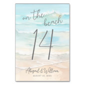 Aquarell auf der Hochzeit am Strand Tischnummer (Rückseite)