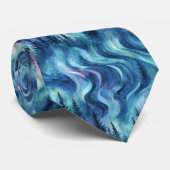 Aquarell Aurora Borealis Wald (6) Krawatte (Gerollt)