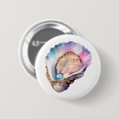 Aquarell-Auster Button (Vorne & Hinten)