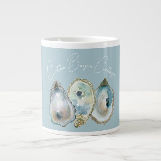 Aquarell-Auster Jumbo-Tasse (Vorderseite)