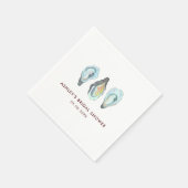 Aquarell-Auster-Küsten-Braut-Party Serviette (Ecke)
