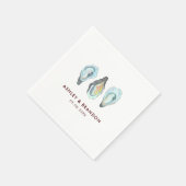 Aquarell-Auster-Küsten-Hochzeit am Meer Serviette (Ecke)